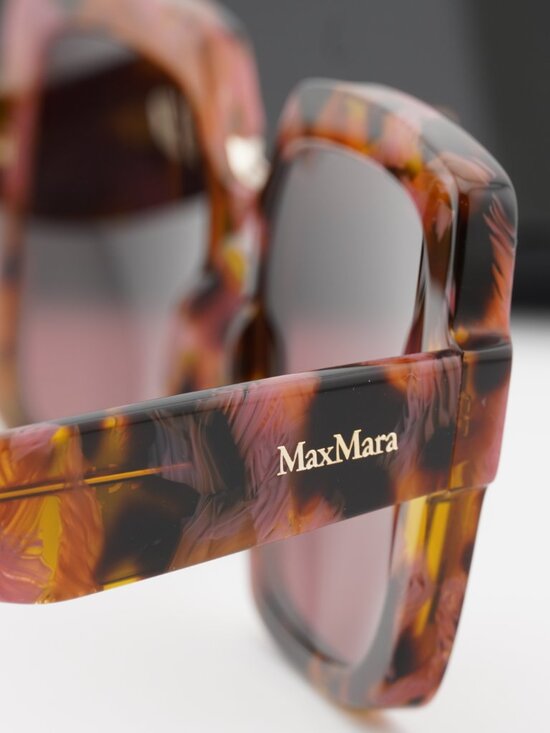 Max Mara ERNEST MM0088 55S Square Sunglasses - Havana / Bordeaux